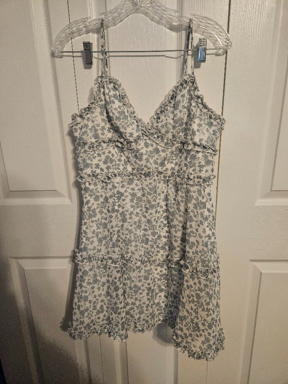 Blue and White Floral Dress